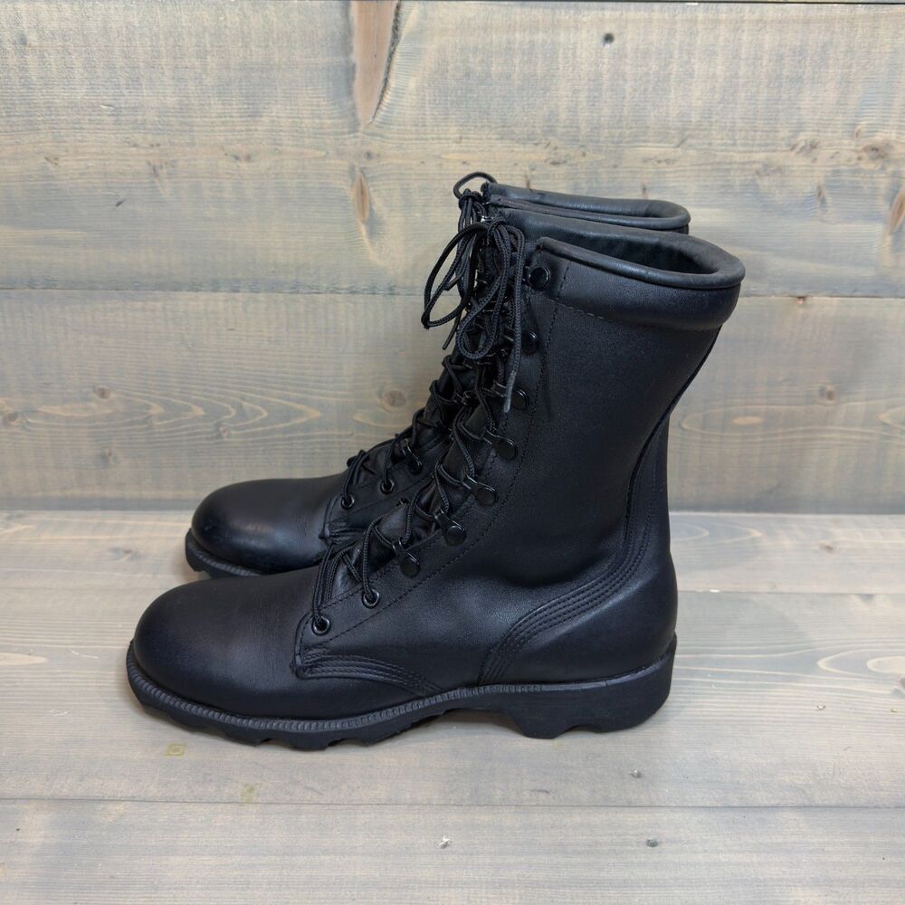 Vintage 2003 Altama US Military Black Leather Combat Boots Army Men's 10 R